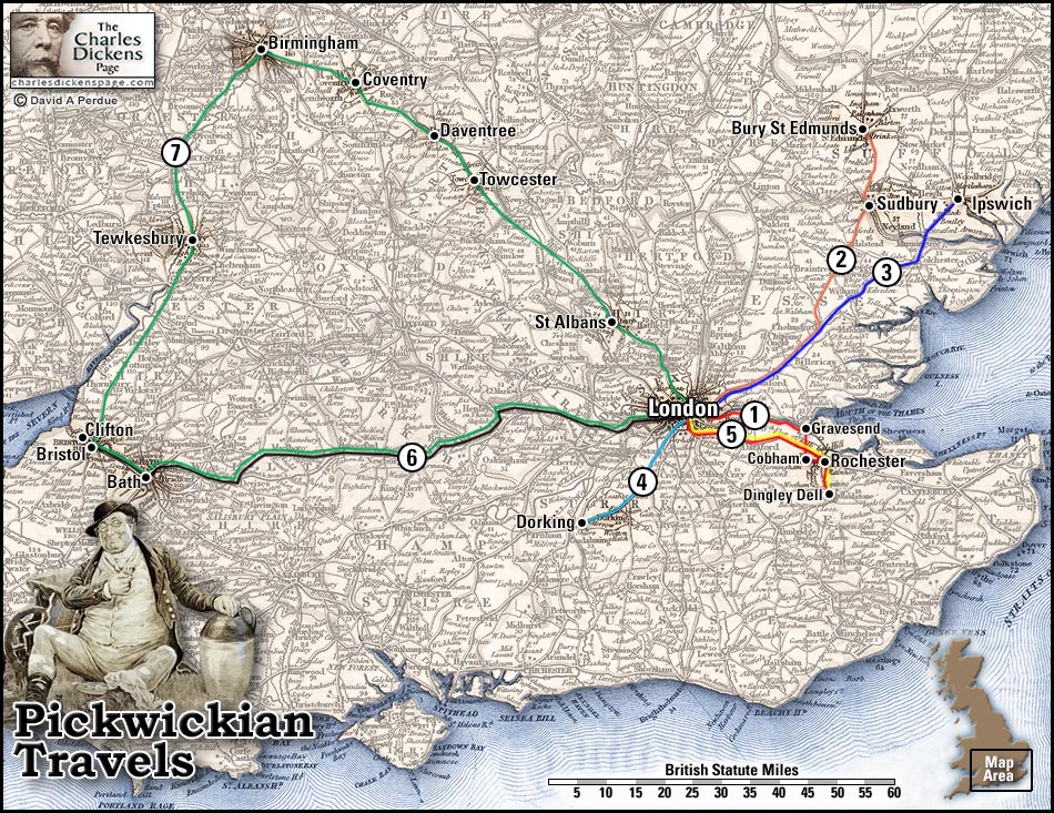 Charles Dickens Pickwick Papers Map